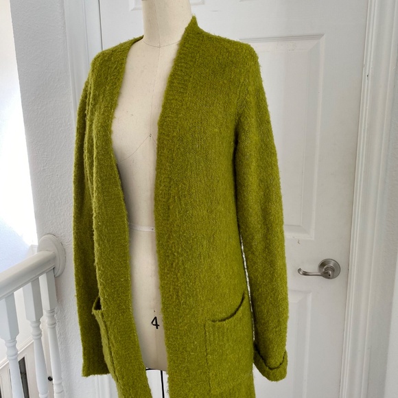 Matcha Kiwi Green Front Pocket Long Cardigan - Size M - Picture 3 of 6